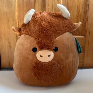 Squishmallow Official Kellytoy Plush Farm Squad (Dunkie Highland Cow, 14 Inch)
